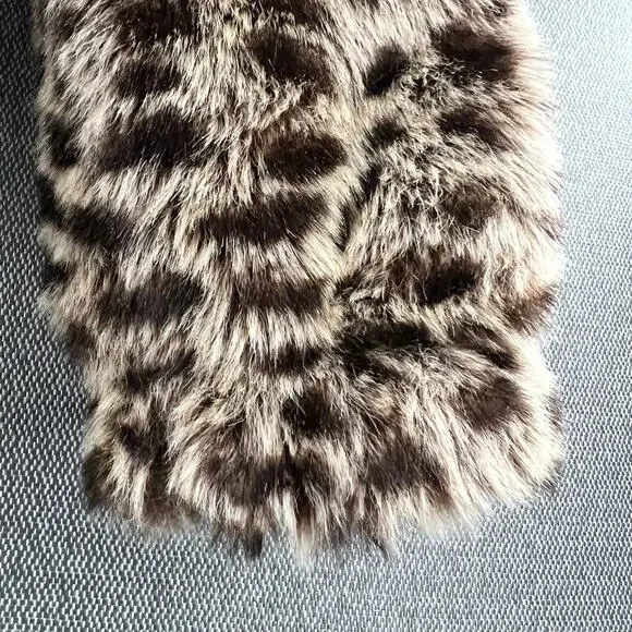 VTG OP Ocean Pacific Faux Fur‎ Animal Print Full Zip Reversible Hooded Jacket XL - Picture 4 of 14